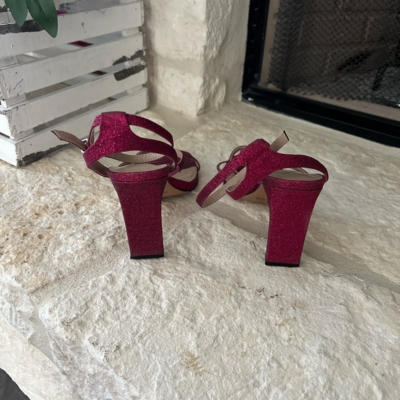 Pink sparkle strap heels - Picture 3 of 4